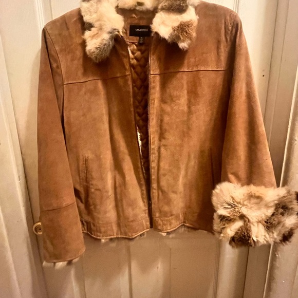 BNWT real leather and rabbit fur jacket Size XL in great condition for used. - Picture 2 of 6